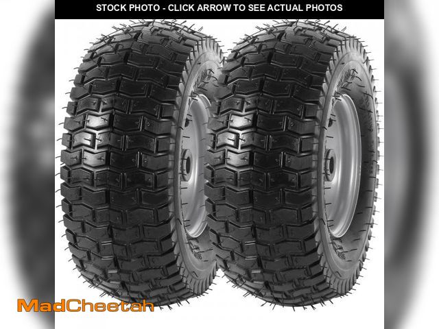 Lot 74-12152532 - AR-PRO (2 Pack) 13 x 5.00-6" Tire and Wheel, Universal Tubeless Lawn Mower Tires with Rim, 3" Center...