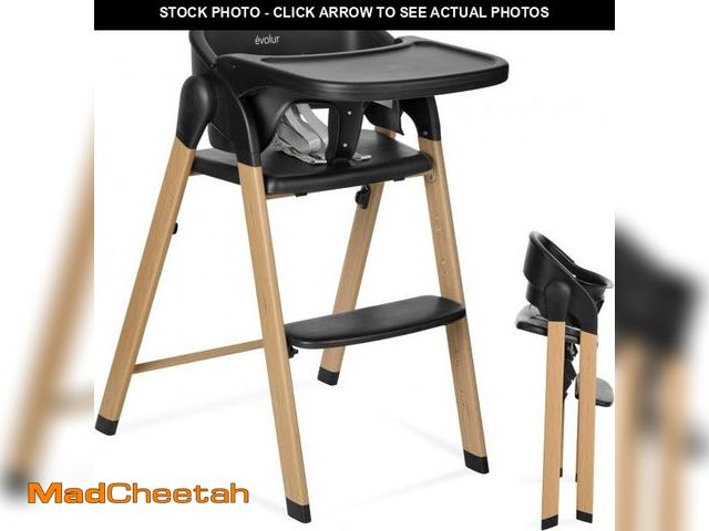 Lot 74-12396621 - Evolur Nimbus High Chair in Black, Easily Converts from Baby High Chair to Adult Stool, Compact and ...