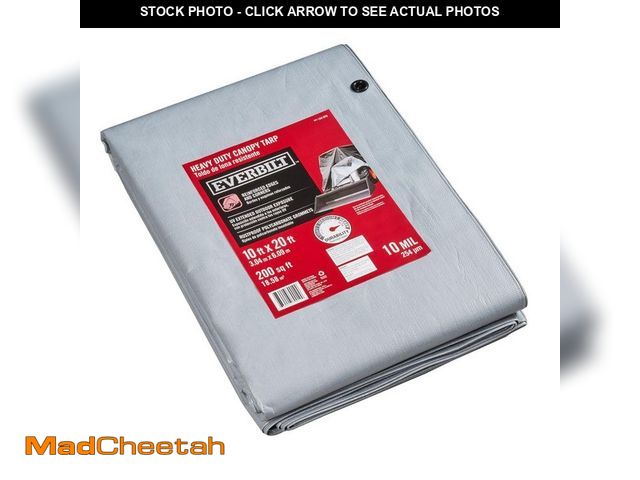 Lot 74-12558350 - Everbilt 10 ft. x 20 ft. Silver Heavy Duty Canopy Tarp - UNUSED