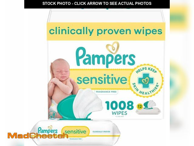 Lot 74-14348958 - Sensitive Baby Wipes, Water Based, Clinically Proven, Hypoallergenic, and Unscented for Babies, 1008...