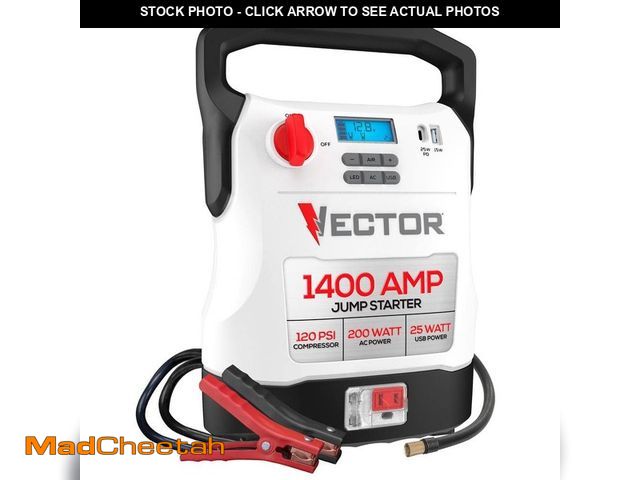 Lot 74-13773043 - VECTOR 1400 Amp Jump Starter, Compressor, USB and AC Power - UNUSED