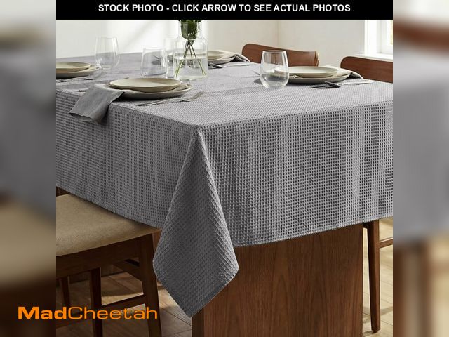 Lot 74-14297689 - H.VERSAILTEX Rectangle Tablecloth Waffle Textured Waterproof Table Cloth Stain Resistant Wrinkle Fre...
