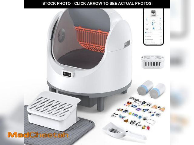 Lot 74-12511711 - Automatic Cat Litter Box Self Cleaning,68L Open-Top Litter Box for Multi Cats, APP Control,Weight Mo...