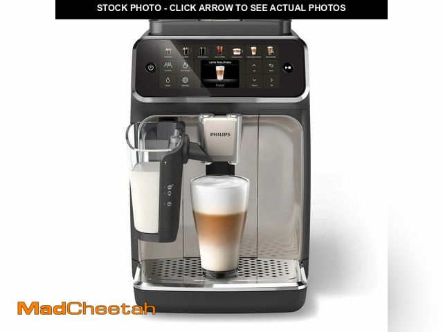 Lot 74-14350304 - (SOME DAMAGE) Philips 4400 LatteGo Automatic Espresso Machine | 12 Recipes | Black Chrome | EP4447/9...