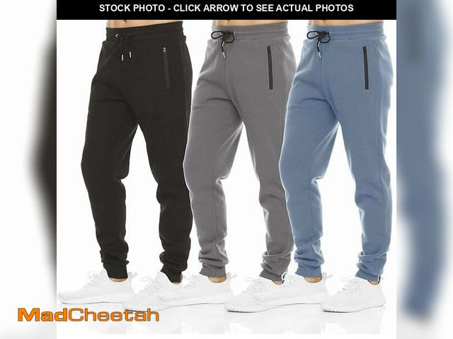 Lot 74-14588755 - Pure Champ Mens 3 Pack Fleece Active Athletic Workout Jogger Sweatpants for Men with Zipper Pocket a...