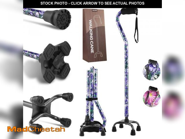 Lot 74-12438805 - LIXIANG Walking Canes Stablize Women Quad Canes for Seniors &amp; Adults Foldable Adjustable for Men...