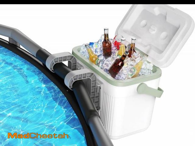 Lot 74-12522124 - LWbrazl Portable Poolside Cooler, 10.5 Qt Insulated Hard Cooler with Handle, Swimming Pool Accessori...