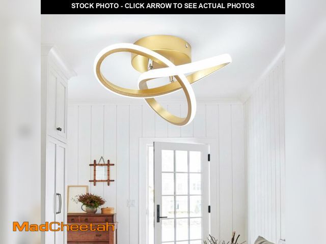 Lot 74-13576174 - Vloitgol Led Hallway Light Fixtures Modern LED Ceiling Light 6000K Gold Semi Flush Mount Ceiling Lig...
