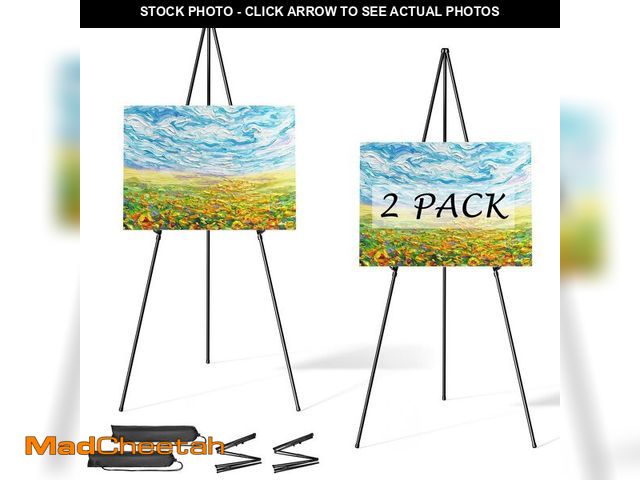 Lot 74-14208152 - Easel Stand for Sign, Aredy 63" Portable Painting Easel, Lightweight Metal Easels for Painting Canva...