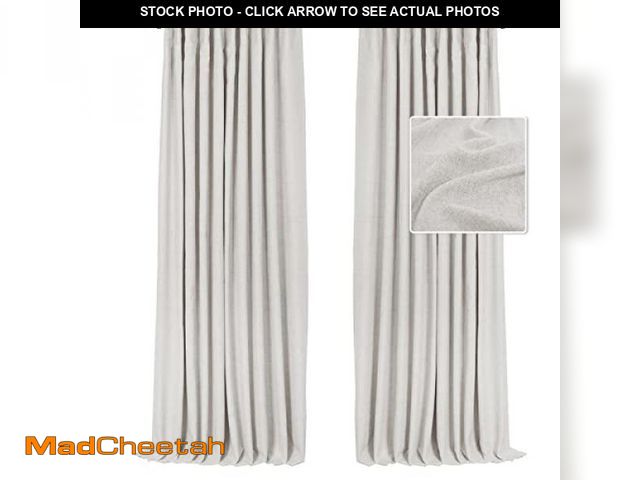 Lot 74-12327665 - INOVADAY 100% Blackout Curtains for Bedroom, Black Out Curtains 84 Inch Long, Clip Rings Linen Black...