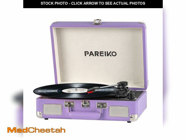 Lot 74-14271685 - Record Player 3 Speed Turntable Portable Suitcase with Bluetooth Built-in Battery Aux in RCA Line Ou...
