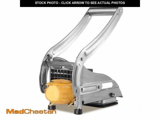 Lot 74-14384357 - QBGSFSYG Stainless Steel Potato Slicer &amp; French Fry Cutter - 2 Blades (1/2" &amp; 1/3") for Home...