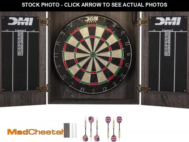 Lot 74-12365886 - DMI Sports Paris Bristle Dartboard Cabinet Sets - Includes LED Lighting or Electronic Scoring Option...
