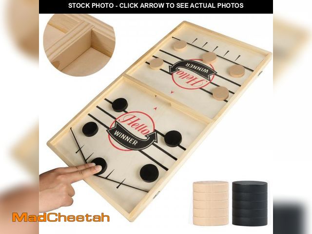 Lot 74-12523133 - Extra Large Fast Sling Puck Game Test Your Speed and Accuracy, Large Size Fast Action Wooden Air Hoc...