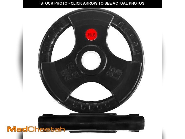 Lot 74-13788533 - Signature Fitness Olympic 2-Inch Cast Iron Plate Weight Plate for Strength Training and Weightliftin...