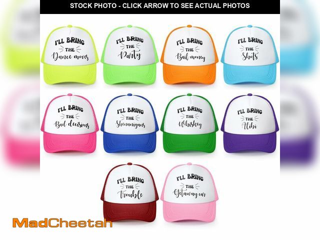 Lot 74-14209977 - JaGely 10 Pack Funny Hat for Women Neon Group Baseball Cap Adjustable Bride Hat for Bachelorette Par...
