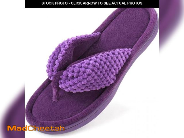 Lot 74-12332996 - ULTRAIDEAS Women's Popcorn Flip Flop House Slipper with Memory Foam (Violet, Size 11-12) - UNUSED