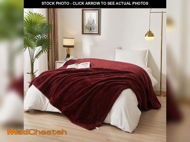 Lot 74-12688022 - Mainstays Cozy Faux Fur Super Soft luxury Blanket, King, Luscious Merlot - UNUSED