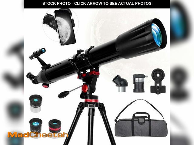 Lot 74-12833004 - 90mm Aperture Telescope for Adults and Beginners, 900mm Focal Length High-Powered Refractor Astronom...