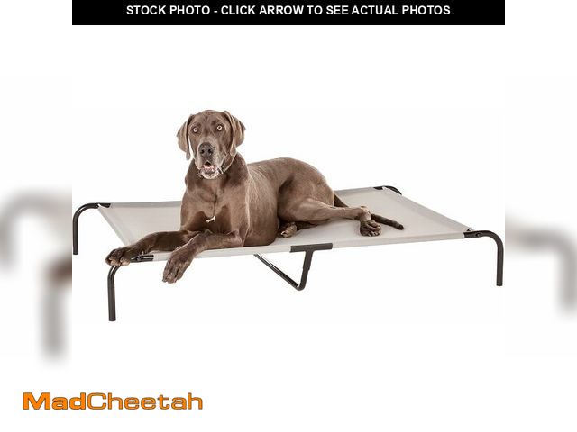 Lot 74-13697739 - Basics Cooling Elevated Breathable Pet Bed For Dog, X-Large (60.1 x 37.1 x 8.9 Inches), 1 count, Gre...