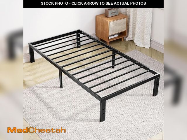 Lot 74-12096105 - DUMOS Twin Size Bed Frame - Metal Platform Bed Frame Mattress Foundation with Steel Slat Support, No...