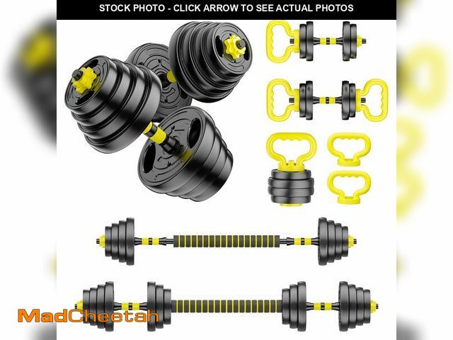Lot 74-13790863 - HUAYA Adjustable Dumbbell Set, 10-90lbs Free Weights with Connector Ã¢â¬â 4 in 1 Dumbbells, Barbe...