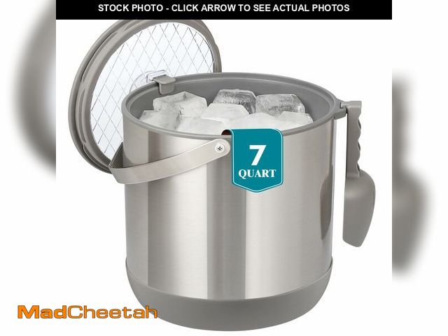 Lot 74-13946959 - 6.8L/7QT Insulated Ice Bucket with Lid &amp; Scoop,Double-Wall Ice Bucket for Parties,Cocktail Bar(G...
