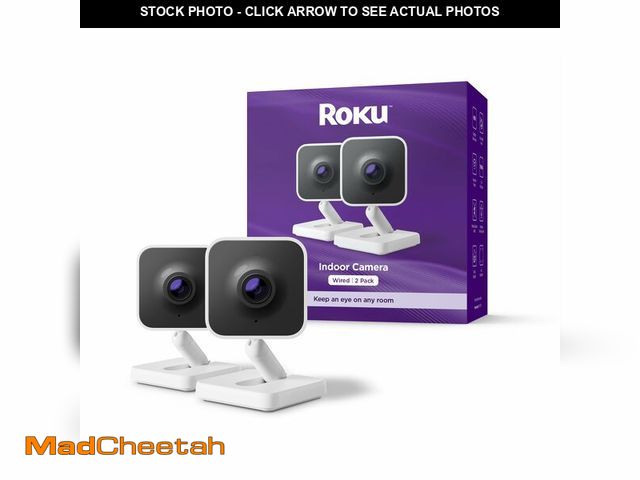 Lot 74-13547895 - Roku Indoor Camera - Home Security - 2-Pack - Wired Security Camera &amp; Pet Monitor with 1080p HD ...