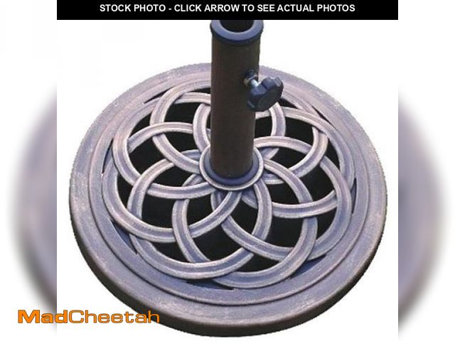 Lot 74-12043745 - DC America UBP18181-BR 18-Inch Cast Stone Umbrella Base, Made from Rust Free Composite Materials, Br...