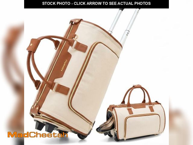 Lot 74-14333859 - Fanwoli Carry-On Rolling Garment Bag for Travel, 3-in-1 Wheeled Luggage with Shoe Storage &amp; Deta...
