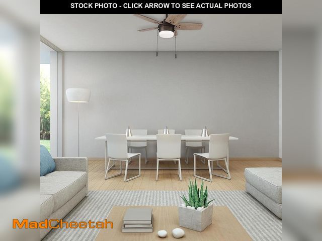 Lot 74-13000560 - Hampton Bay Waterly 32 in. Indoor in Plated Bronze Ceiling Fan with Integrated LED - USED