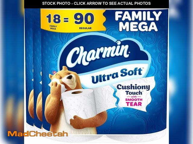 Lot 74-14581730 - Charmin Ultra Soft Cushiony Touch 2-Ply Toilet Paper, 18 Family Mega Rolls = 90 Regular Rolls, White...