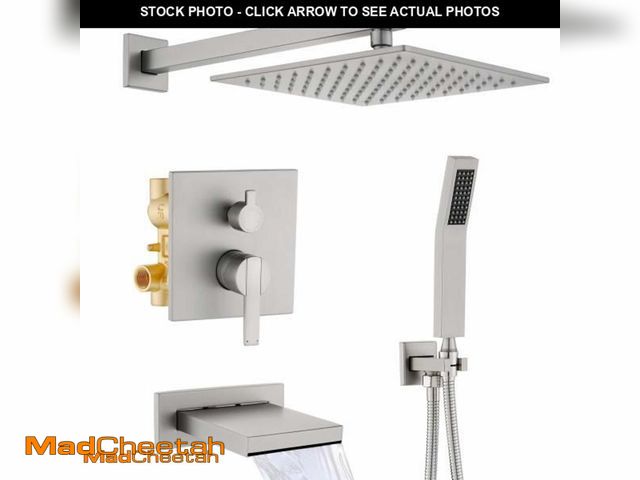 Lot 74-11857418 - Shower System with Tub Spout, All Metal Bathtub Shower Faucet Set with High Pressure 10 Inch Rain Sh...