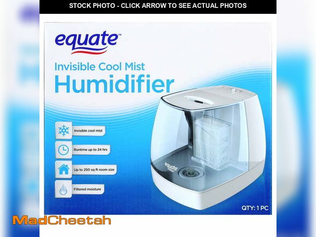 Lot 74-12686604 - Equate Invisible Cool Mist Humidifier, Requires Filter, 1.1 Gallon - UNUSED