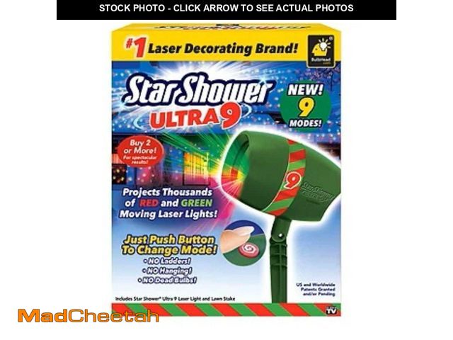 Lot 74-13799391 - Star Shower 8 in. 9 Unique Pattern Christmas Multi Color LED Light Projector with Stake and Remote -...