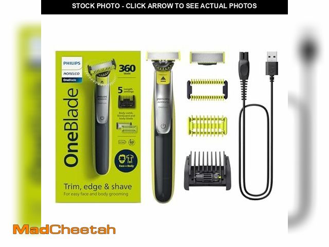 Lot 74-12678235 - Philips Norelco OneBlade 360 Hybrid Face + Body, Electric Beard Trimmer, Shaver and Body Groomer, wi...