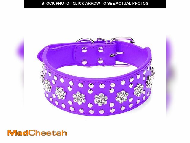 Lot 74-14060118 - Haoyueer Rhinestones Dog Collars Flower Pattern Rhinestone Studded Leather Sparkly Crystal Diamonds ...