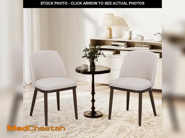 Lot 74-12163503 - (MISSING HARDWARE) COLAMY Upholstered Dining Chairs Set of 2, Modern Kitchen Chairs with Back, Fabri...