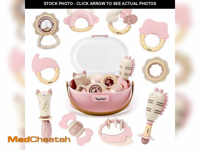 Lot 74-14206429 - Baby Toys 0-6 Months, Baby Rattles, Teething Toys 3-6 Months, Infant Toys 6-12 Months, 10PCS Pink Se...