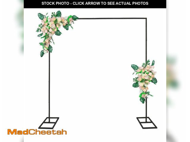 Lot 74-14268479 - IKULE 6.6FT Black Metal Wedding Arches for Ceremony Square Balloon Arch Stand Rectangular Backdrop S...