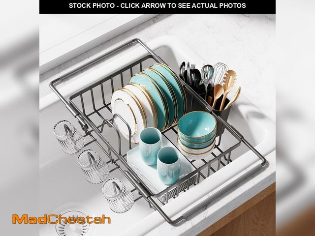 Lot 74-12881440 - Sakugi Dish Drying Rack in Sink - Expandable Stainless Steel Dish Rack Over The Sink, Kitchen Sink D...