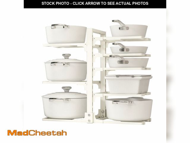 Lot 74-12972225 - Fovkdcvw Adjustable Pots and Pans Organizer Under Cabinet, 8-Tier Pot and Pan Organizers Inside Cabi...
