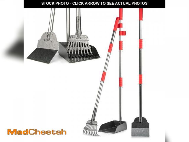 Lot 74-11550230 - FUSBUNTY Pooper Scooper, Long Handle Dog Pooper Scooper, Heavy Duty Stainless Steel Rake with Tray &...