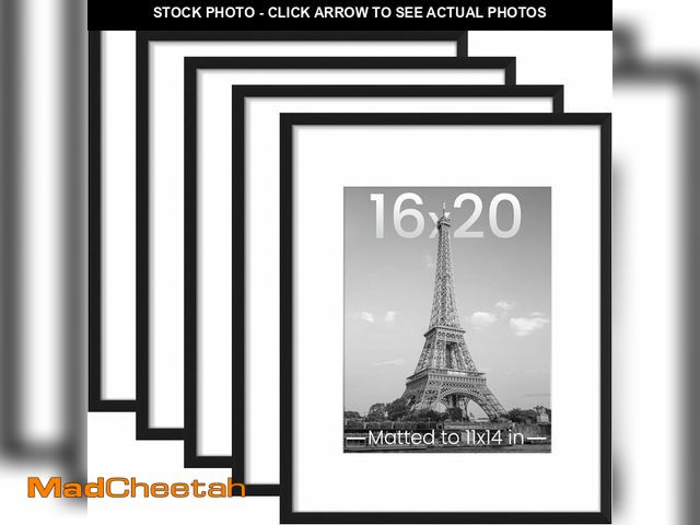 Lot 74-13584277 - upsimples 16x20 Picture Frame Set of 5, Display Pictures 11x14 with Mat or 16 x 20 Without, Wall Gal...