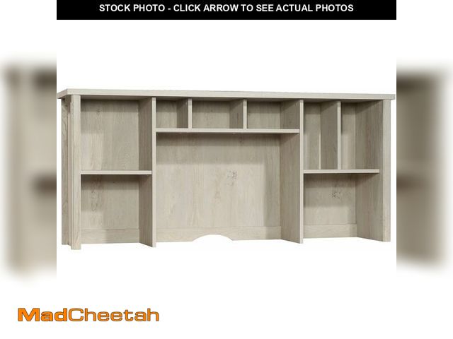 Lot 74-13073873 - Sauder Costa Hutches + Returns, Desk Hutch with Adjustable Shelf, Credenza Desk Hutch - Chalked Ches...