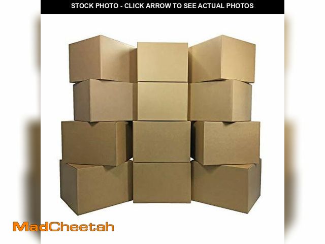 Lot 74-12365748 - Basics Cardboard Moving and Storage Boxes, 12 Pack, Large, Brown, 20" x 20" x 15" - UNUSED