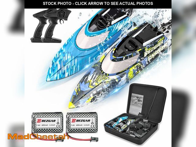 Lot 74-12874625 - BEZGAR RC Boat, 2 Packs 12 inch Fast Speed RC Boat 30 KPH with A Portable Suitcase for Lakes &amp; P...
