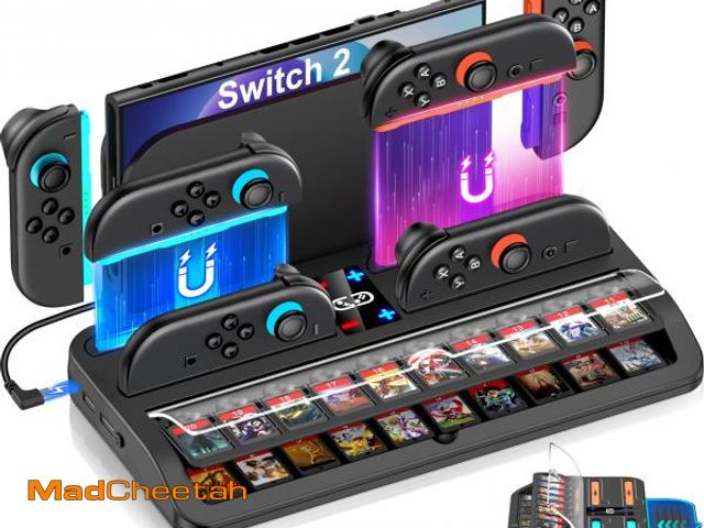 Lot 74-12313567 - Switch 2 Dock for Nintendo Switch 2 Controllers&amp;Console, [20 Game Card Slots] All-in-one Joy-Con...