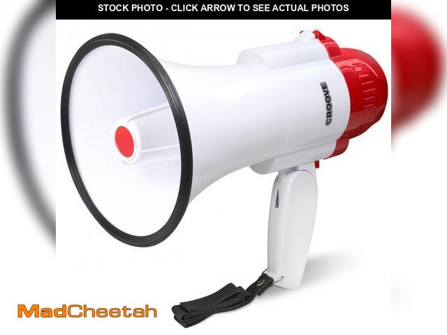 Lot 74-12051609 - Portable Megaphone Bullhorn Loud Speaker with Siren Music &amp; Volume Control, 30 Watt Lightweight ...