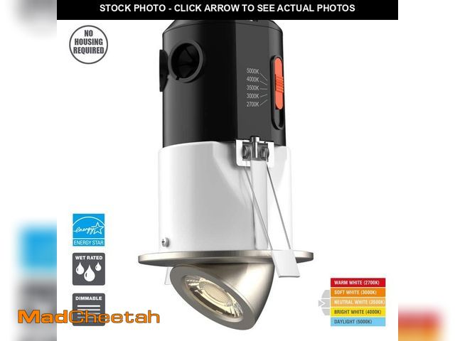 Lot 74-12692166 - Commercial Electric Premium Downlight 3 in. 2700K - 5000K Brushed Nickel New Construction/Remodel Re...